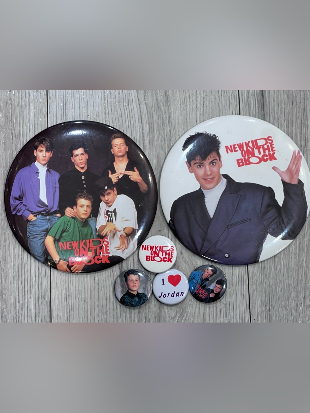 Vintage 1989 New Kids on the Block NKOTB Button Pin Lot Large & Small